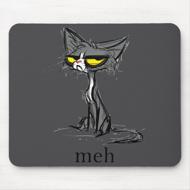 Funny Meh Cat Gift For Cat Lovers  Mouse Mat (Front)