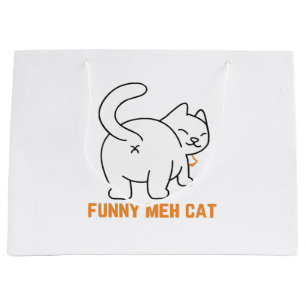 Funny Meh Cat  Large Gift Bag