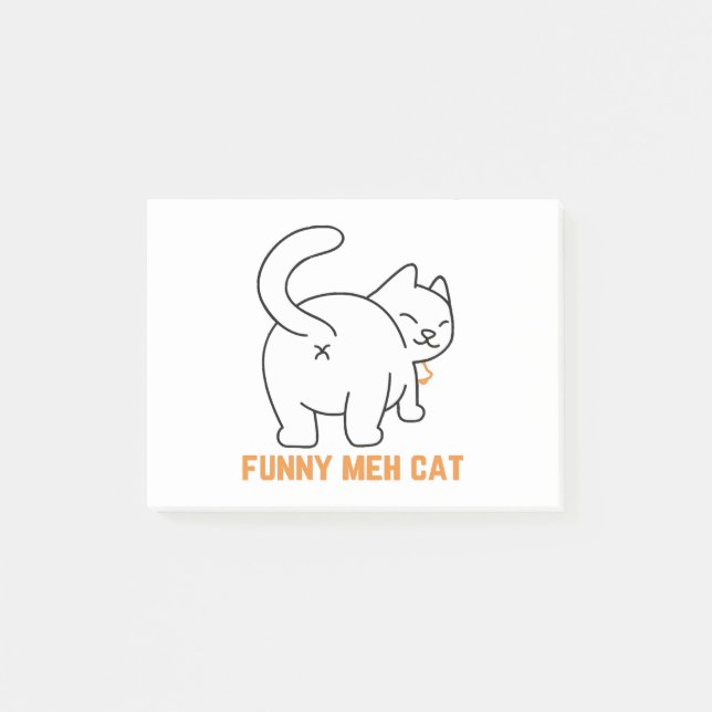 Funny Meh Cat  Post-it Notes (Front)