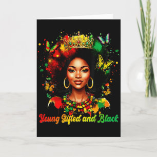 Funny Melanin Queen Young Gifted And Black Afro Gi Card