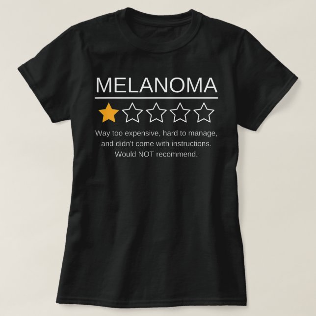 Funny Melanoma Awareness One Star Rating Cancer Su T-Shirt (Design Front)