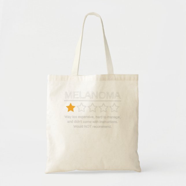 Funny Melanoma Awareness One Star Rating Cancer Su Tote Bag (Front)