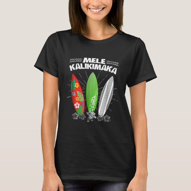 Funny Mele Kalikimaka Shirt  Surfboard Tee (Front)