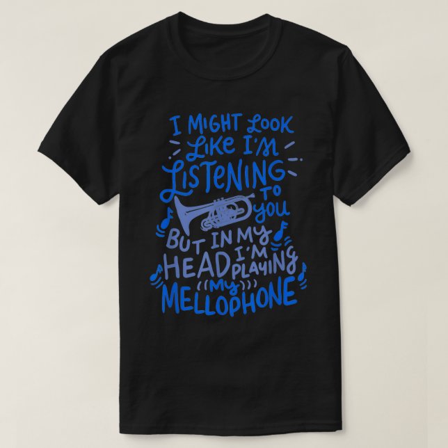 Funny Mellophone Player Marching Band Shirt Music (Design Front)
