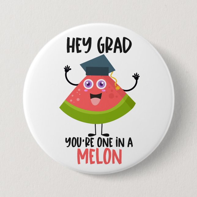 Funny Melon Pun Graduation  7.5 Cm Round Badge (Front)