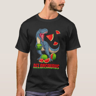 Funny Melonsaurus Watermelon Dinosaur Summer Tropi T-Shirt