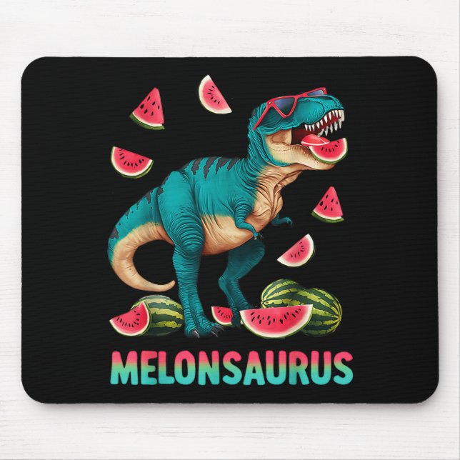 Funny melonsaurus watermelon dinosaur t rex summer mouse mat (Front)