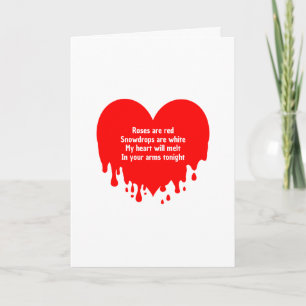 Funny Melt Heart Custom Message, Valentine´s  Card