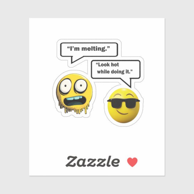 Funny Melting Emoji Sticker (Sheet)