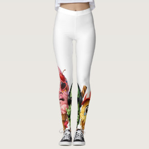 Funny Melting Ice Cream Squad Kawaii Character Art Leggings