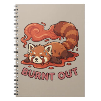 Funny Melting Red Panda Burnt Out Sticker | Cute  Notebook