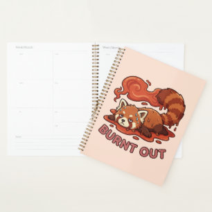 Funny Melting Red Panda Burnt Out Sticker Cute Planner