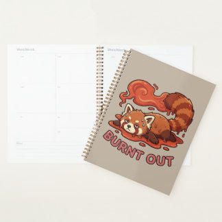 Funny Melting Red Panda Burnt Out Sticker | Cute  Planner