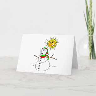 Funny Melting Snowman Blank Xmas Holiday Christmas Card