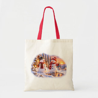 Funny Melting Snowmen with Hot Cocoa Winter Tote Bag