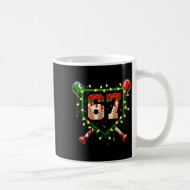 Funny Meme 67 Christmas Baseball Ice Cream Men Boy Coffee Mug (Right)