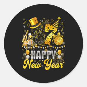 Funny Meme 67 Happy New Year 2026 Six Seven Family Classic Round Sticker