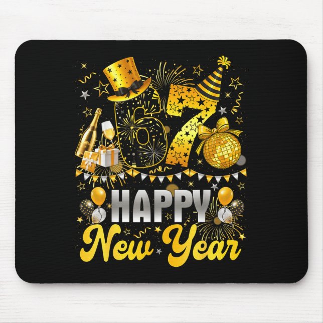 Funny Meme 67 Happy New Year 2026 Six Seven Family Mouse Mat (Front)