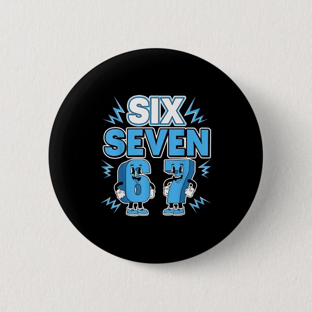 Funny Meme 67 Six Seven 6 7 Italian Brainrot Boys  6 Cm Round Badge (Front)
