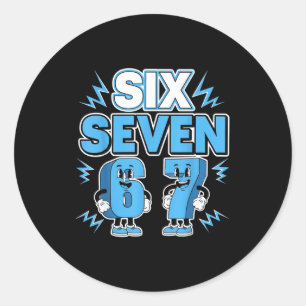 Funny Meme 67 Six Seven 6 7 Italian Brainrot Boys  Classic Round Sticker