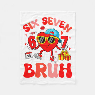 Funny Meme 67 Six Seven Bruh Valentine Heart Toddl Fleece Blanket