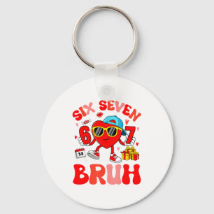 Funny Meme 67 Six Seven Bruh Valentine Heart Toddl Key Ring