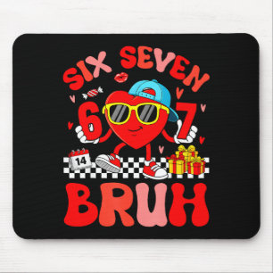 Funny Meme 67 Six Seven Bruh Valentine Heart Toddl Mouse Mat