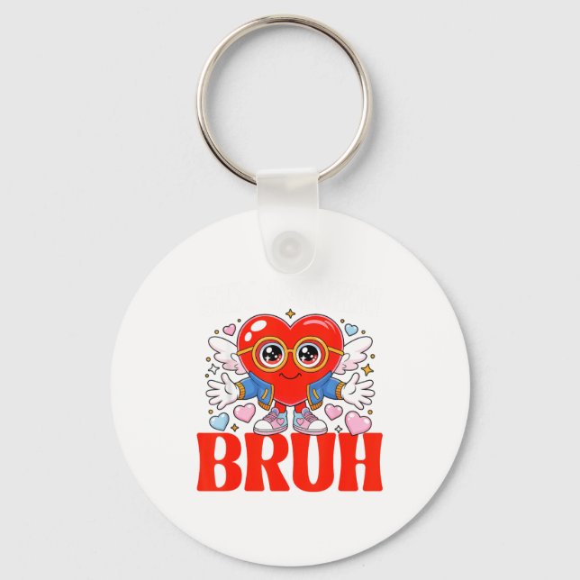 Funny Meme 67 Six Seven Bruh Valentine Heart Women Key Ring (Front)