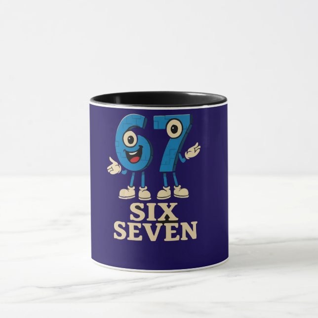 funny meme 6 7 mug (Center)