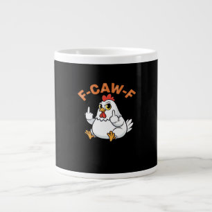 Funny Meme F-Caw-F Chicken Large Coffee Mug