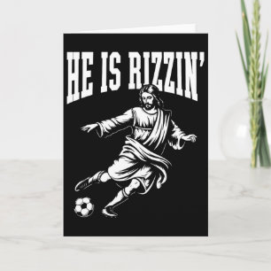 Funny Meme God Christian Christmas He Is Rizzin Je Card