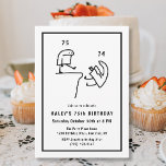 Funny Meme Humour Simple Black White 75th Birthday Invitation<br><div class="desc">Funny Meme Humour Simple Black White 75th Birthday Add a touch of humour to your 75th Birthday celebration with our 'Funny Meme Humour Simple Black White' themed invitation! Dive into a fun-filled event inspired by popular memes in a sleek black and white design. Customise your invite now and let the...</div>