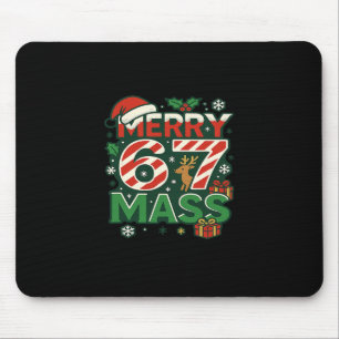 Funny Meme Merry 67 M Candy Cane Christmas Numbers Mouse Mat