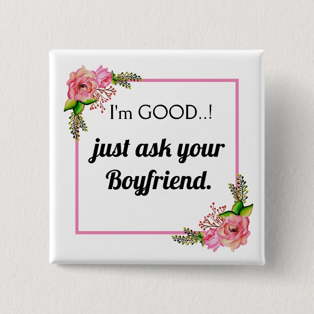 Funny Meme Naughty Girl Bad Humour Novelty 15 Cm Square Badge (Front)