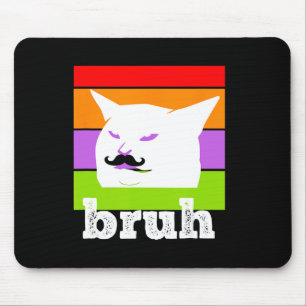 Funny Meme Saying Bruh With Cat-cinco De Mayo-mexi Mouse Mat