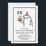 Funny Meme Simple Black & White 20th Birthday Invitation<br><div class="desc">Add a touch of humour to your 20th Birthday celebration with our Funny Meme themed invitation! Dive into a fun-filled event inspired by popular memes in a sleek black and white design. Customise your invite now and let the good times roll. Personalise the invite with your details and if you...</div>