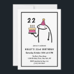 Funny Meme Simple Black & White 22nd Birthday Invitation<br><div class="desc">Add a touch of humour to your 22nd Birthday celebration with our Funny Meme themed invitation! Dive into a fun-filled event inspired by popular memes in a sleek black and white design. Customise your invite now and let the good times roll. Personalise the invite with your details and if you...</div>