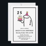 Funny Meme Simple Black & White 25th Birthday Invitation<br><div class="desc">Add a touch of humour to your 25th Birthday celebration with our Funny Meme themed invitation! Dive into a fun-filled event inspired by popular memes in a sleek black and white design. Customise your invite now and let the good times roll. Personalise the invite with your details and if you...</div>