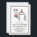Funny Meme Simple Black & White 25th Birthday Invitation<br><div class="desc">Add a touch of humour to your 25th Birthday celebration with our Funny Meme themed invitation! Dive into a fun-filled event inspired by popular memes in a sleek black and white design. Customise your invite now and let the good times roll. Personalise the invite with your details and if you...</div>