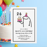 Funny Meme Simple Black & White 26th Birthday Invitation<br><div class="desc">Add a touch of humour to your 26th Birthday celebration with our Funny Meme themed invitation! Dive into a fun-filled event inspired by popular memes in a sleek black and white design. Customise your invite now and let the good times roll. Personalise the invite with your details and if you...</div>
