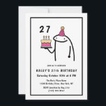 Funny Meme Simple Black & White 27th Birthday Invitation<br><div class="desc">Add a touch of humour to your 27th Birthday celebration with our Funny Meme themed invitation! Dive into a fun-filled event inspired by popular memes in a sleek black and white design. Customise your invite now and let the good times roll. Personalise the invite with your details and if you...</div>