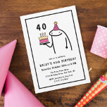 Funny Meme Simple Black & White 40th Birthday Invitation<br><div class="desc">Add a touch of humour to your 40th Birthday celebration with our Funny Meme themed invitation! Dive into a fun-filled event inspired by popular memes in a sleek black and white design. Customise your invite now and let the good times roll. Personalise the invite with your details and if you...</div>