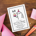 Funny Meme Simple Black & White 60th Birthday Invitation<br><div class="desc">Add a touch of humour to your 60th Birthday celebration with our Funny Meme themed invitation! Dive into a fun-filled event inspired by popular memes in a sleek black and white design. Customise your invite now and let the good times roll. Personalise the invite with your details and if you...</div>