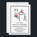 Funny Meme Simple Black & White 71st Birthday Invitation<br><div class="desc">Add a touch of humour to your 71st Birthday celebration with our Funny Meme themed invitation! Dive into a fun-filled event inspired by popular memes in a sleek black and white design. Customise your invite now and let the good times roll. Personalise the invite with your details and if you...</div>