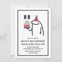 Funny Meme Simple Black & White 88th Birthday