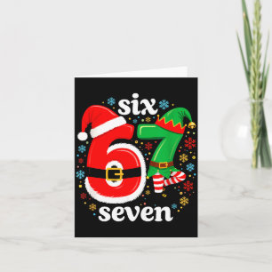 Funny Meme Six Seven 67 Elf 6 7 Santa Christmas Pa Card