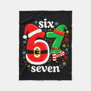 Funny Meme Six Seven 67 Elf 6 7 Santa Christmas Pa Fleece Blanket
