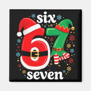 Funny Meme Six Seven 67 Elf 6 7 Santa Christmas Pa Magnet
