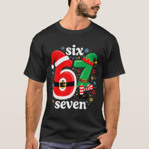 Funny Meme Six Seven 67 Elf 6 7 Santa Christmas Pa T-Shirt