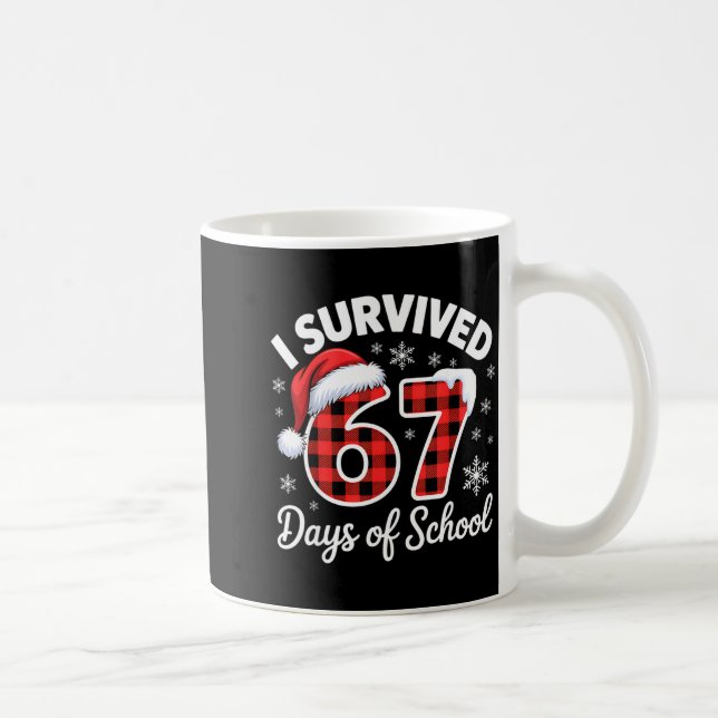 Funny Meme Six Seven Christmas I Survived 67 Days  Coffee Mug (Right)